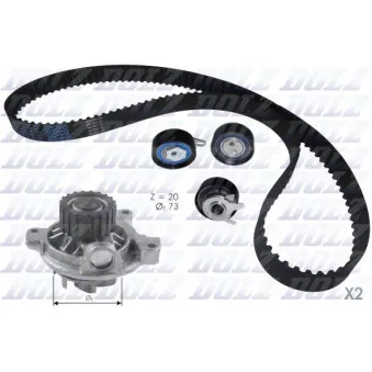 Pompe à eau + kit de courroie de distribution DOLZ KD052