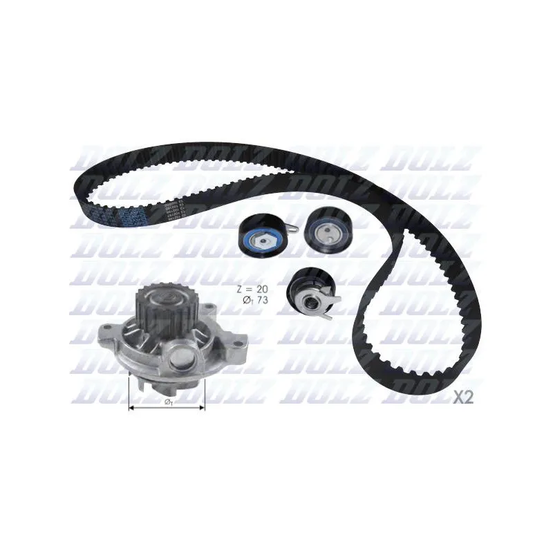 Pompe à eau + kit de courroie de distribution DOLZ KD052