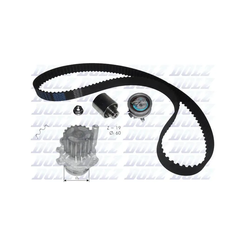 Pompe à eau + kit de courroie de distribution DOLZ KD054