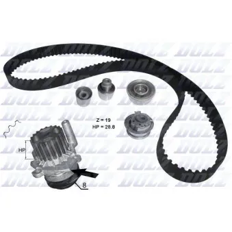 Pompe à eau + kit de courroie de distribution DOLZ KD100