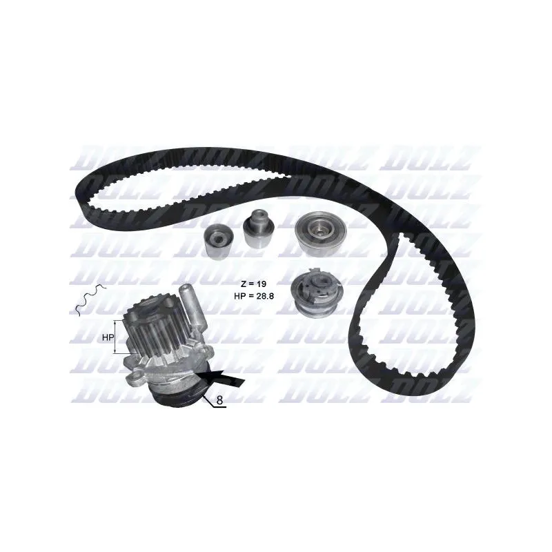 Pompe à eau + kit de courroie de distribution DOLZ KD100