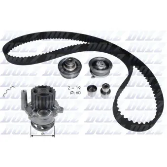 Pompe à eau + kit de courroie de distribution DOLZ KD104