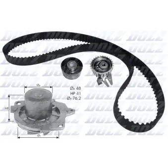 Pompe à eau + kit de courroie de distribution DOLZ KD114
