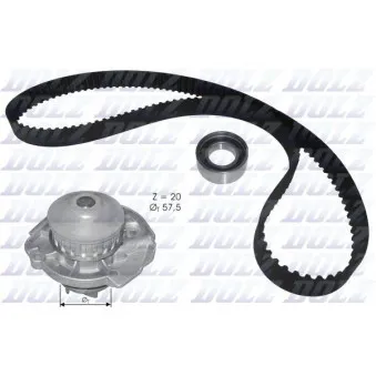 Pompe à eau + kit de courroie de distribution DOLZ KD129