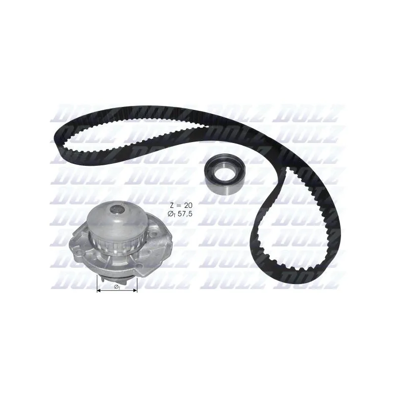 Pompe à eau + kit de courroie de distribution DOLZ KD129