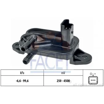Capteur, pression des gaz échappement FACET 10.3316