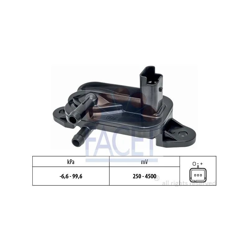 Capteur, pression des gaz échappement FACET 10.3316