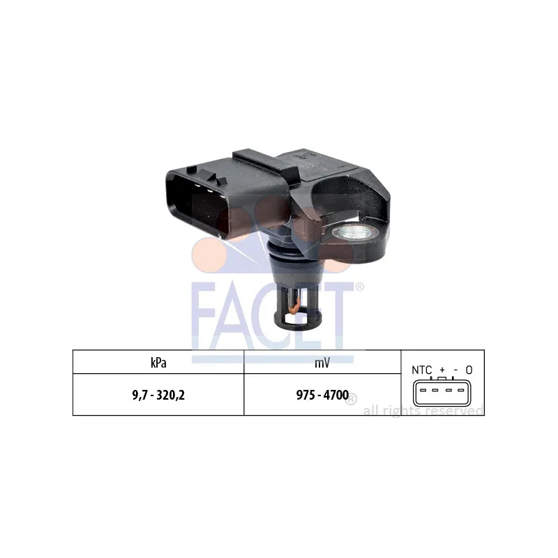 Capteur, pression de suralimentation FACET 10.3385