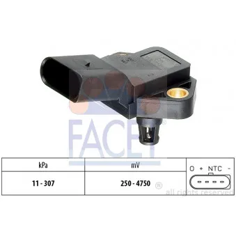 Capteur, pression de suralimentation FACET 10.3388