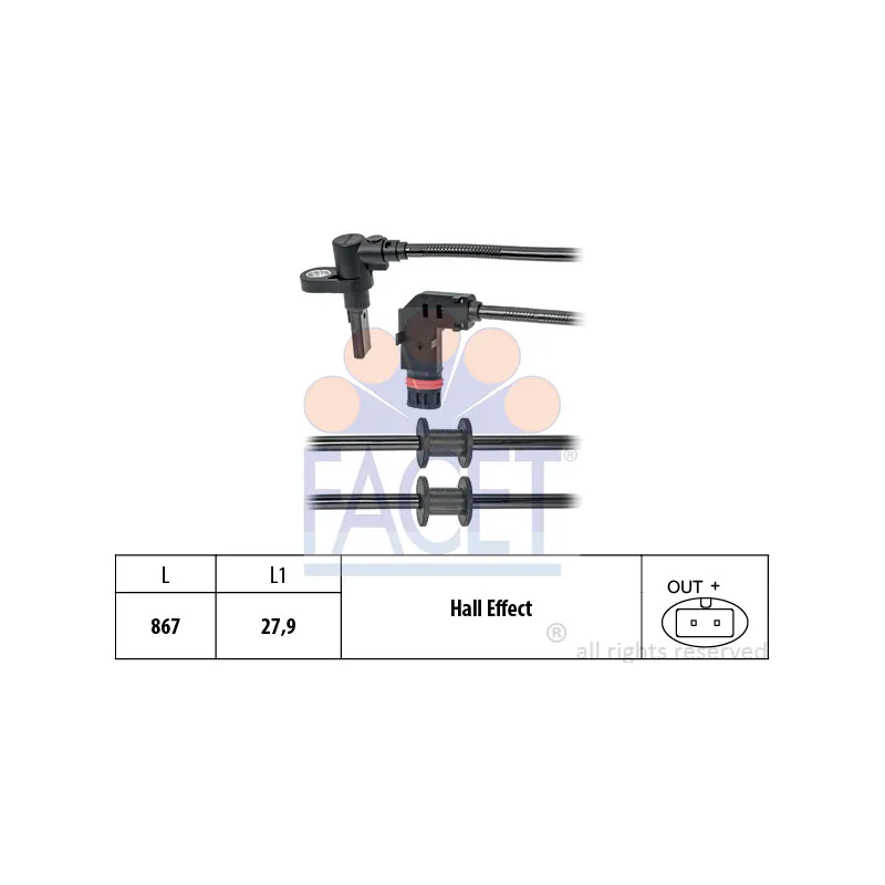 Capteur, vitesse de roue FACET 21.0202