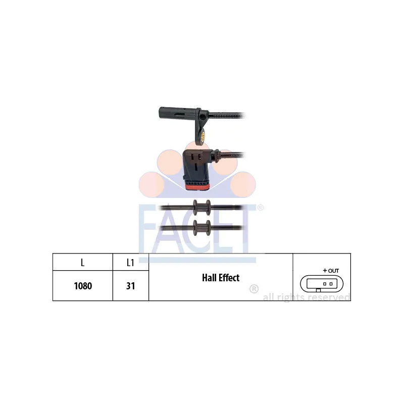 Capteur, vitesse de roue FACET 21.0208