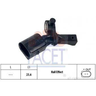Capteur, vitesse de roue FACET 21.0221