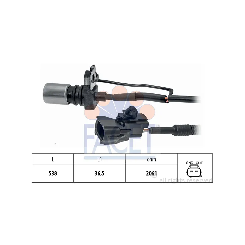 Capteur d'angle, vilebrequin FACET 9.0728