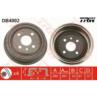 Tambour de frein TRW DB4002
