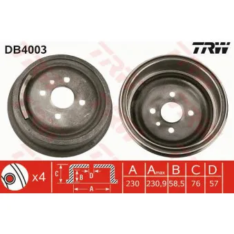 Tambour de frein TRW DB4003