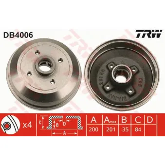 Tambour de frein TRW DB4006
