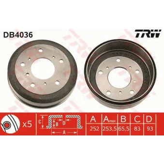 Tambour de frein TRW DB4036