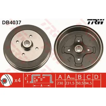 Tambour de frein TRW DB4037