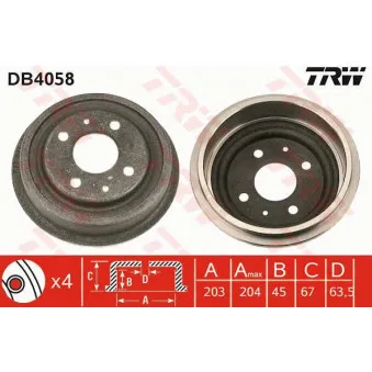 Tambour de frein TRW DB4058