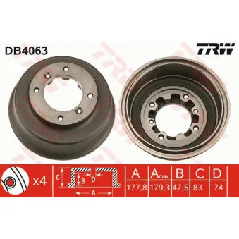 Tambour de frein TRW DB4063