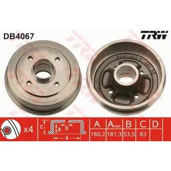 Tambour de frein TRW DB4067