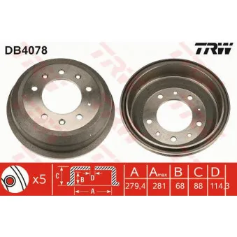 Tambour de frein TRW DB4078