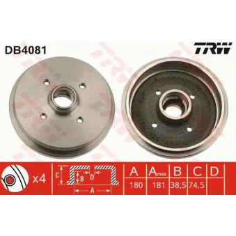 Tambour de frein TRW DB4081