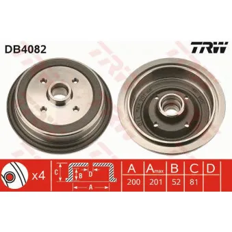Tambour de frein TRW DB4082