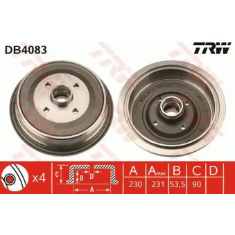 Tambour de frein TRW DB4083