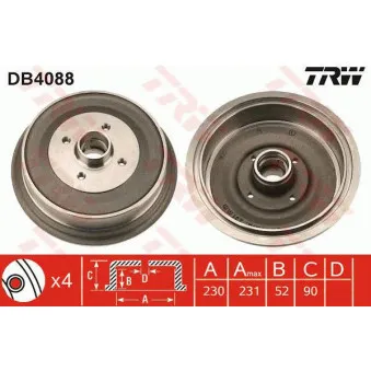 Tambour de frein TRW DB4088