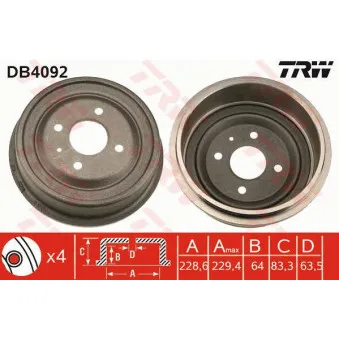 Tambour de frein TRW DB4092