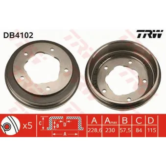 Tambour de frein TRW DB4102