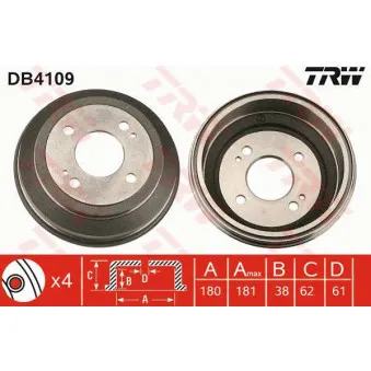 Tambour de frein TRW DB4109
