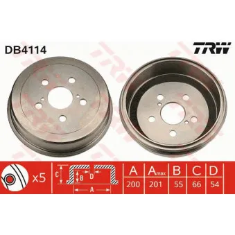Tambour de frein TRW DB4114