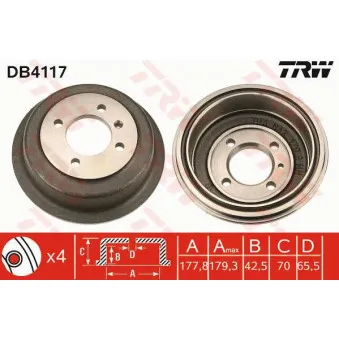Tambour de frein TRW DB4117