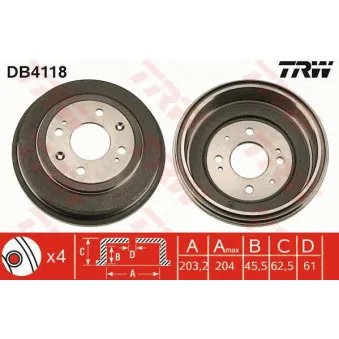 Tambour de frein TRW DB4118