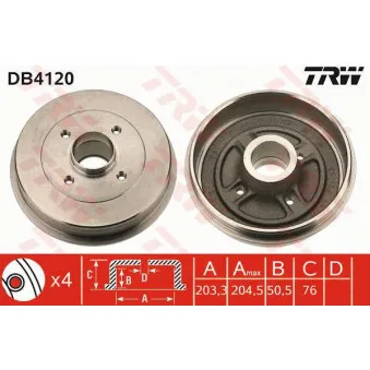Tambour de frein TRW DB4120