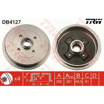 Tambour de frein TRW DB4127