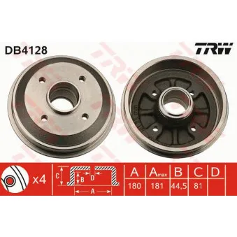 Tambour de frein TRW DB4128