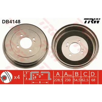 Tambour de frein TRW DB4148