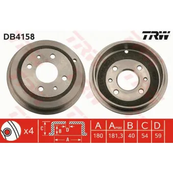 Tambour de frein TRW DB4158