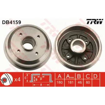 Tambour de frein TRW DB4159