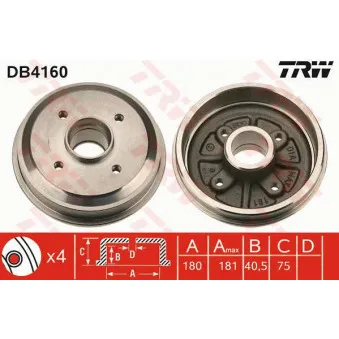 Tambour de frein TRW DB4160