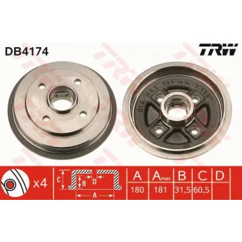 Tambour de frein TRW DB4174
