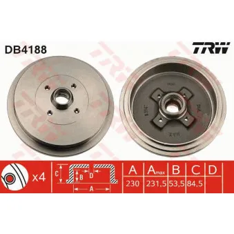 Tambour de frein TRW DB4188