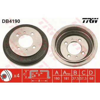 Tambour de frein TRW DB4190