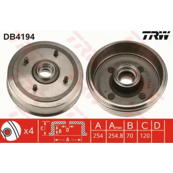 Tambour de frein TRW DB4194