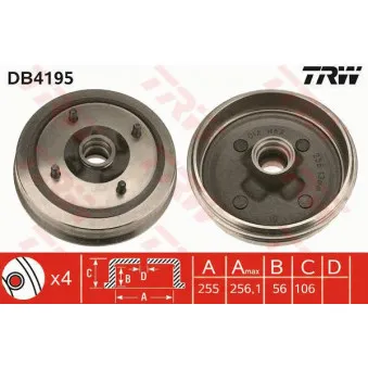 Tambour de frein TRW DB4195