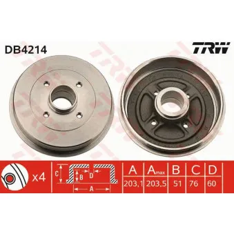 Tambour de frein TRW DB4214