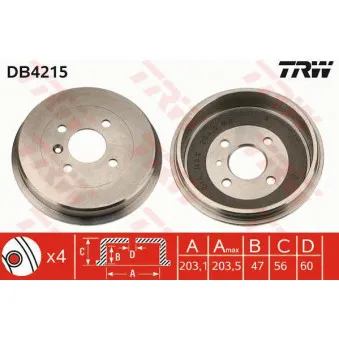 Tambour de frein TRW DB4215